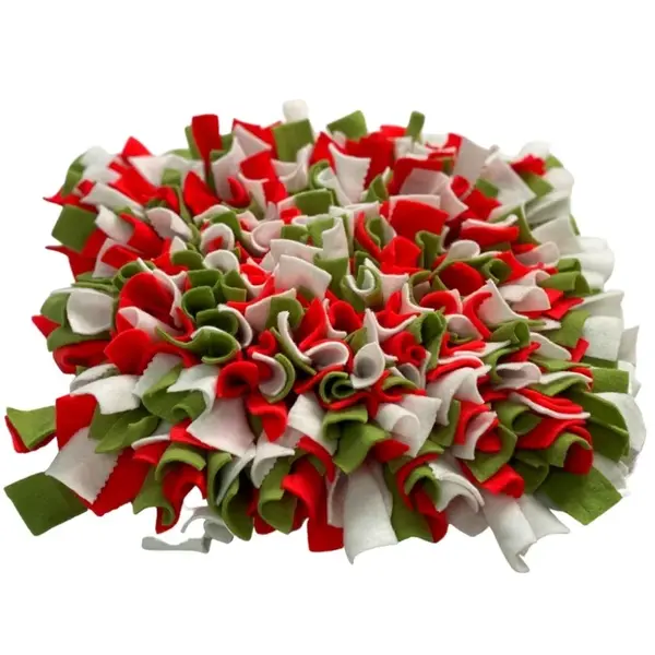 Čmuchacíkoberečky.cz® Čmuchací kobereček extra hustý ČERVENO-ZELENO-BÍLÝ 146/60X2