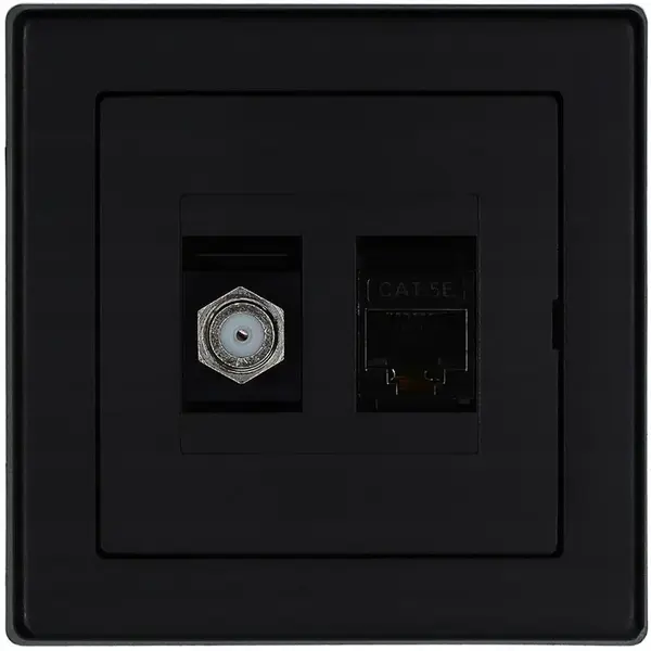 Antená zásuvka + RJ-45 černy Imperia