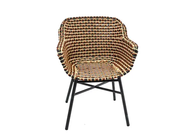 Pevné křeslo Delphine, umělý výplet, red a podnož black HN53594843