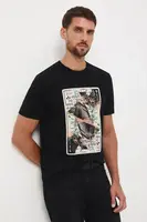 Bavlněné tričko Medicine pánské, černá barva, s potiskem