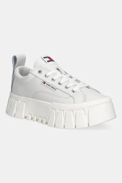 Kožené tenisky Tommy Jeans TJW VULC FLATFORM LEATHER