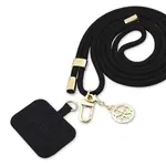 Popruh Guess Crossbody Cord 4G Charm, zlatá / černá