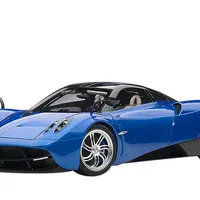 Pagani Huayra Metallic Blue with Black Top and Silver Wheels 1/12 Model Car by Autoart