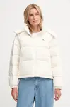 Péřová bunda Calvin Klein Jeans béžová barva, zimní, oversize, LV047D501G