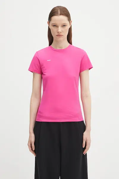 Tričko Pangaia Cotton-Stretch T-shirt dámské, růžová barva, 10002430