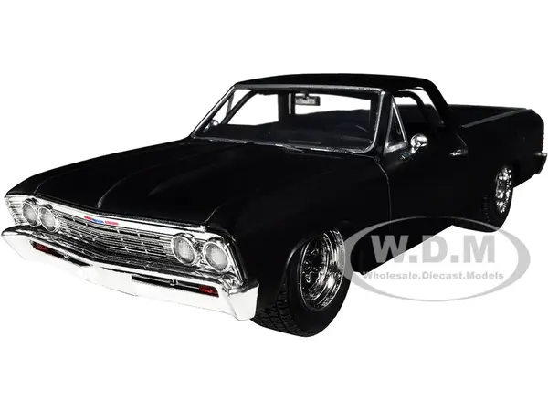 1967 Chevrolet El Camino Matt Black "Fast &amp; Furious" Series 1/24 Diecast Model Car by Jada