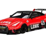 Nissan 35GT-RR Ver.1 LB-Silhouette Works GT 5 RHD (Right Hand Drive) LBWK Red and Black 1/18 Model Car by Top Speed