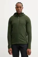 Outdoorová mikina Haglöfs Rosson zelená barva, s kapucí, hladká, 607605