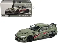 Toyota Supra "DarwinPro 66G NWB" Green with Shark Mouth Graphics 1/64 Diecast Model Car by Pop Race