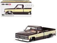 Chevrolet Silverado Pickup Truck "KAIDO Vintage Spec V1" Brown with Cream Sides (Designed by Jun Imai) "Kaido House" Special 1/64 Diecast Model Car b