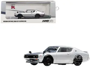 Nissan Skyline 2000 GT-R (KPGC110) RHD (Right Hand Drive) Silver Metallic 1/64 Diecast Model Car by Inno Models