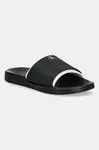 Pantofle Calvin Klein Jeans SLIDE RUBBER NEOPRENE TEXT pánské, černá barva, YM0YM01234