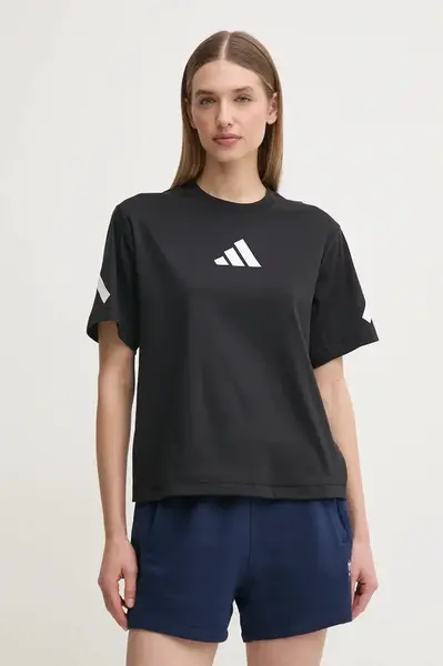 Bavlněné tričko adidas Z.N.E. černá barva, JJ4778