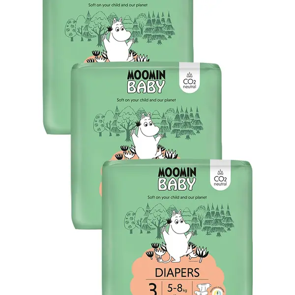 Moomin Baby 3 Midi 5–8 kg měsíční balení eko plen 144 ks