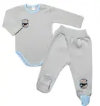 G-baby 2-dílná sada body dl. rukáv + polodupačky Fotograf, šedá, vel. 68