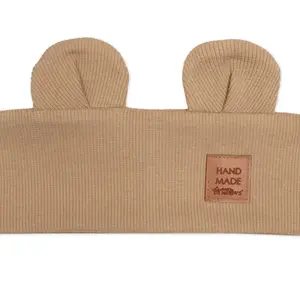 Baby Nellys Čelenka Teddy s oušky pro děti Hand Made - hnědá, béžová, 4-8 let