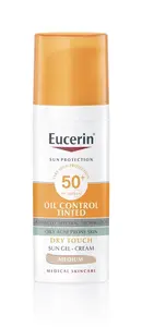 Eucerin Oil Control Ochranný krémový gel na opalování na obličej SPF 50+ středně tmavý 50 ml