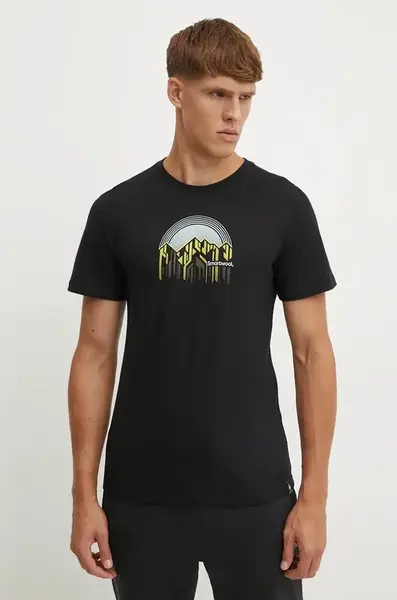 Sportovní tričko Smartwool Dusk to Dawn černá barva, s potiskem, SW002654