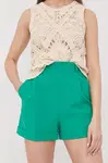 Kraťasy Nissa dámské, zelená barva, hladké, high waist