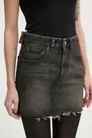 Džínová sukně MM6 Maison Margiela šedá barva, mini, pouzdrová, S62ME0011.S30848