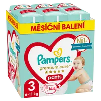 Pampers Premium Care Pants vel. 3 6–11 kg plenkové kalhotky 144 ks