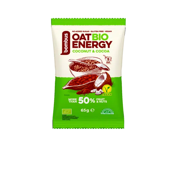 Bombus Oat Energy Coconut & cocoa BIO ovesná kaše 65 g