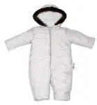 Baby Nellys Kombinéza s kapucí a kožíškem ®prošívaná, bez šlapek - sv. šedá