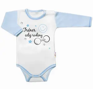 Baby Nellys Body dlouhý rukáv s vtipným textem  Trenér celej rodiny vel.  62