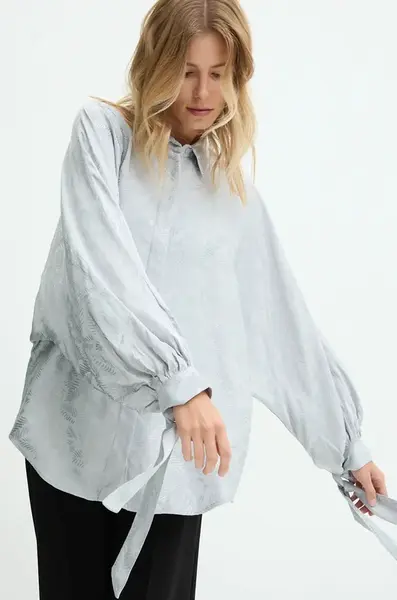 Košile Answear.LAB dámská, šedá barva, relaxed, s klasickým límcem