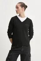 Svetr z hedvábné směsi Guess Jeans černá barva, lehký, W4BR84 Z3HO2