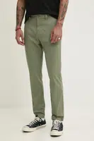 Kalhoty Tommy Jeans pánské, zelená barva, přiléhavé, DM0DM20282