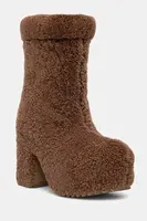 Vlněné boty Inuikii Shearling Heel hnědá barva, na podpatku, 75207-095