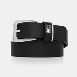 Kožený pásek Tommy Jeans dámský, černá barva, AW0AW16999