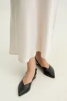 Kožené baleríny Answear.LAB černá barva, s odkrytou patou