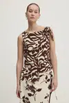 Halenka Abercrombie & Fitch dámská, béžová barva, vzorovaná, KI140-5049