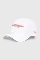 Bavlněná baseballová čepice New Era bílá barva, s aplikací