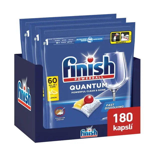 Finish Quantum All in 1 Lemon kapsle do myčky 180 ks