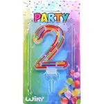 Párty svíčka číslo 2 Čárky