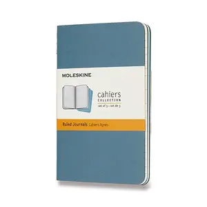 Sešity Moleskine Cahier S, linkovaný, 3 ks, tmavě tyrkysové