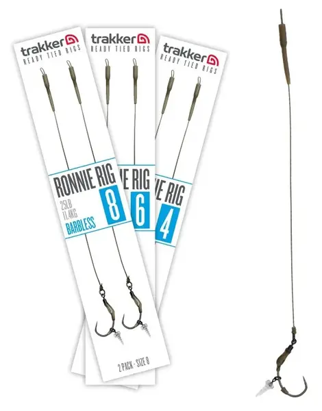 Trakker návazce ronnie rig barbless 25 lb 2 ks - velikost háčku 6