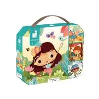 Janod Puzzle v kufříku 4v1 Roční období 6-9-12-16 ks