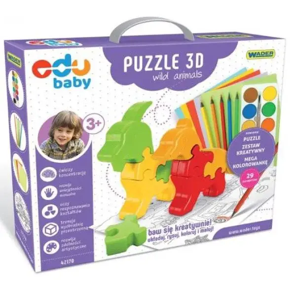 Wader Puzzle 3D divoká zvířata