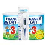 France Lait 3 mléčná výživa na podporu růstu pro malé děti od 1 roku 2x400g + teploměr