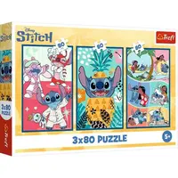 Trefl Puzzle 3 x 80 Stitchův svět / Lilo&Stitch