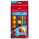 Vodové barvy Faber-Castell - 21 barev, průměr 30 mm