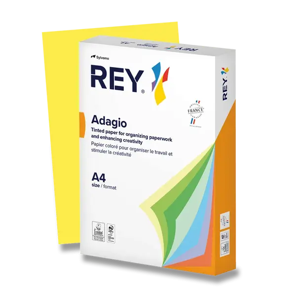 Barevný papír Rey Adagio, intenzivní sytost, 500 listů - tmavě žlutý