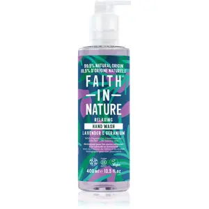 Faith In Nature Lavender & Geranium přírodní tekuté mýdlo na ruce s vůní levandule 400 ml