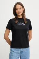 Bavlněné tričko Calvin Klein Jeans dámské, černá barva, LV047C854G