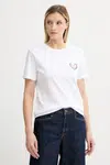 Bavlněné tričko PS Paul Smith dámské, bílá barva, W2R-G799-TP5178