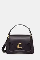 Kožená kabelka Coccinelle černá barva, E1 SSK 18 02 01